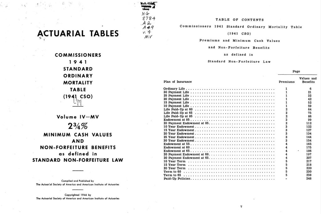 0924 | 美国第一张《监督官标准普通生命表》